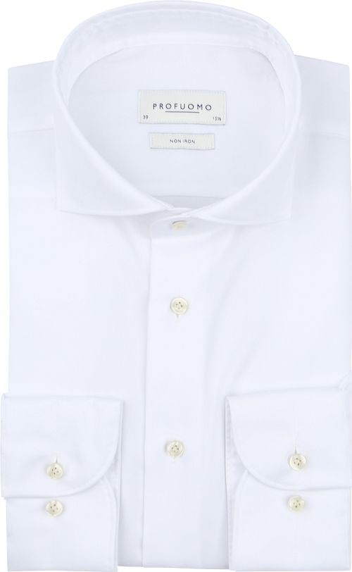 Profuomo Twill Overhemd Extra Lange Mouwen Wit Product