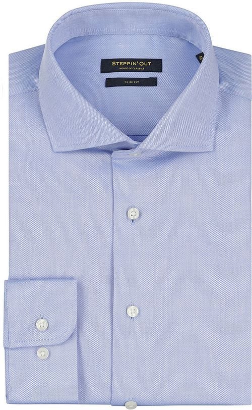 Steppin' Out Overhemd Slim-Fit Dobby Lichtblauw Product