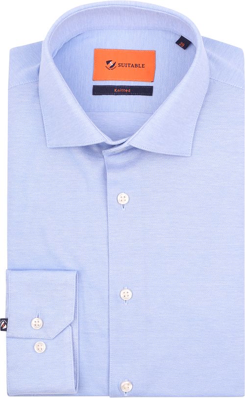 Suitable Shirt Knitted Piqué Light Blue Product