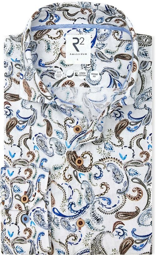 R2 Japanese Linen Shirt Paisley White Product