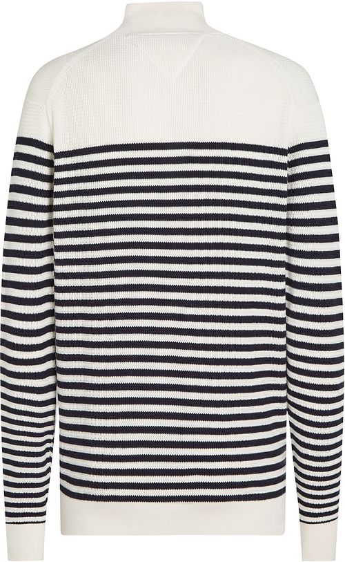 Tommy Hilfiger Racking Half-Zip Structure Stripe White Navy Product / Achterkant