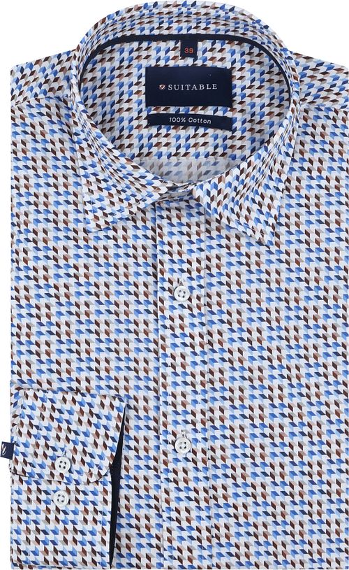 Suitable Shirt Construct Print Blue Product