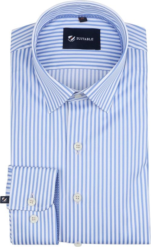 Suitable Overhemd Streep Blauw Product
