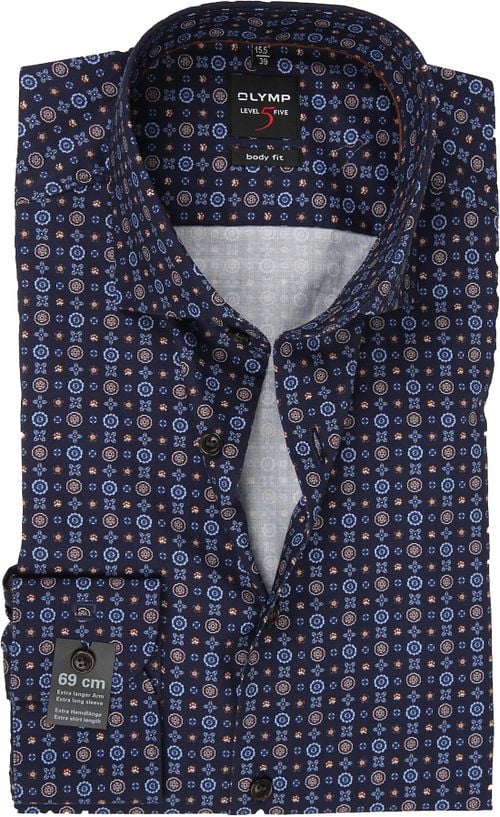 OLYMP Overhemd Level Five SL7 Print Navy Product
