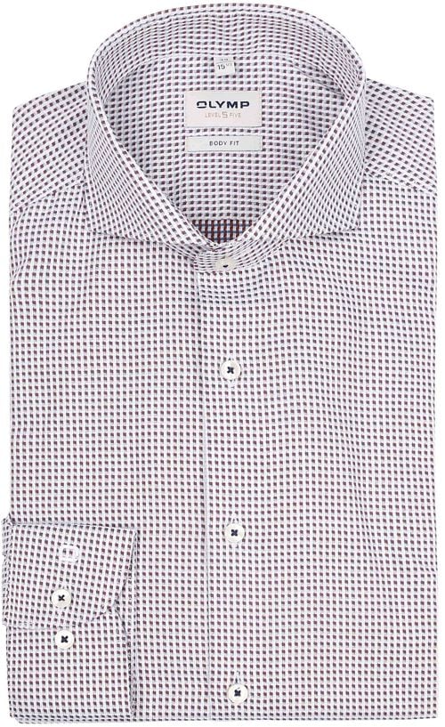 OLYMP Shirt Level 5 Print White Bordeaux Product