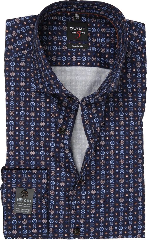 OLYMP Shirt Level Five SL7 Printed Navy Product