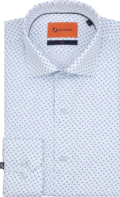Suitable Shirt Twill Print Light Blue Product