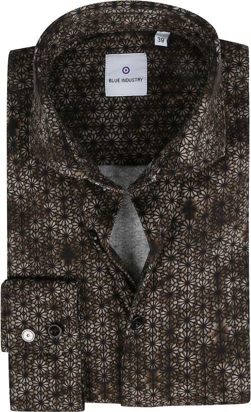Blue Industry Shirt Melange Floral Dark Brown Product