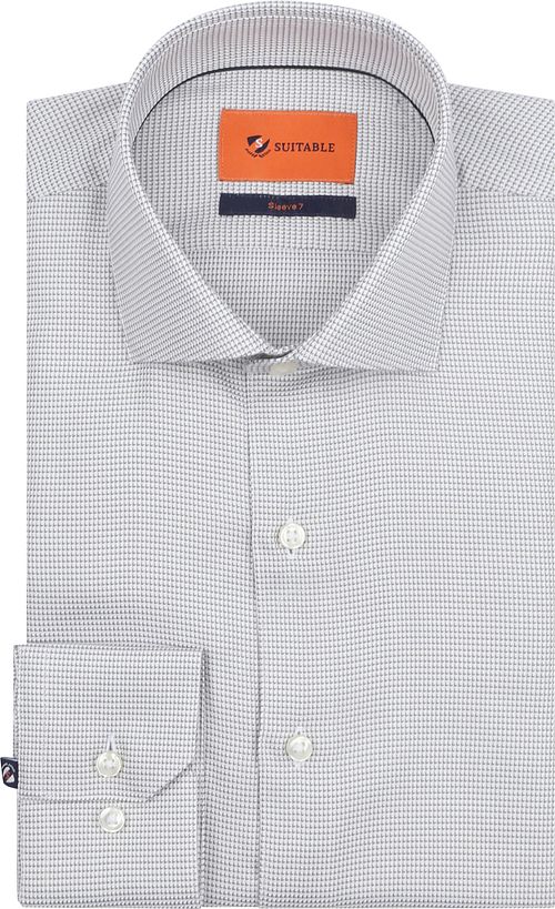 Suitable Shirt Extra Long Sleeves Print Taupe