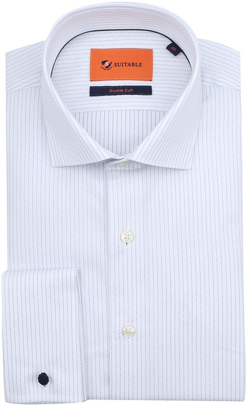 Suitable Shirt Twill Double Cuff Print White Product