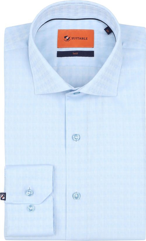 Suitable Hemd Twill Print Lichtblauw Product