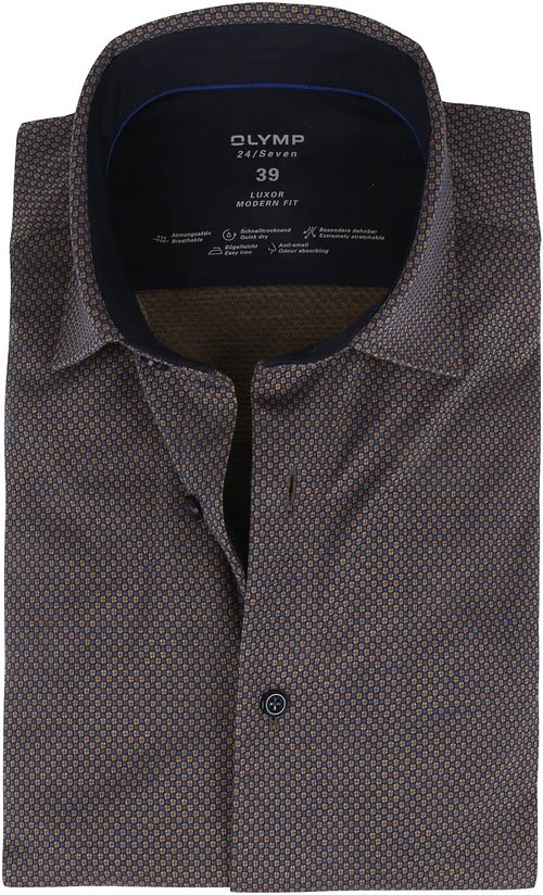 OLYMP Luxor Jersey Stretch Hemd 24/Seven Ockerfarben Product