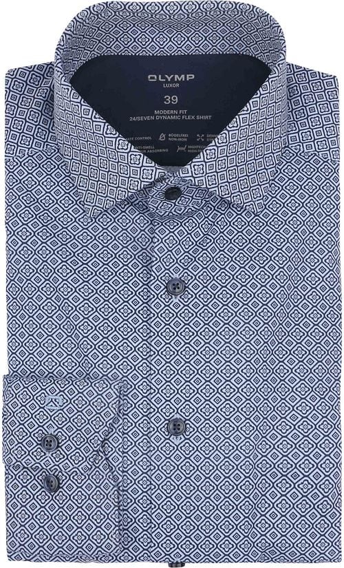 OLYMP Luxor Chemise 24/Seven Imprimé Bleu Product