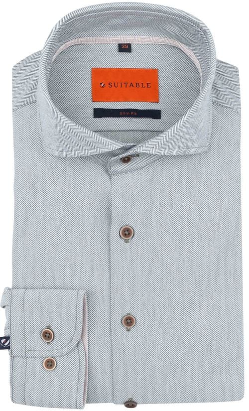 Suitable Herringbone Shirt Green Product