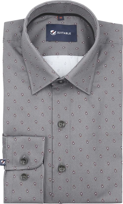 Suitable Overhemd Paisley Antraciet Product
