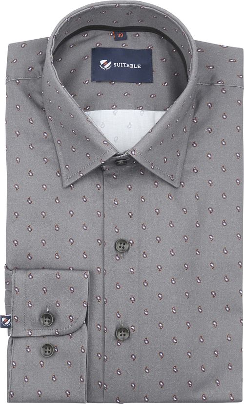 Suitable Shirt Paisley Anthracite Product