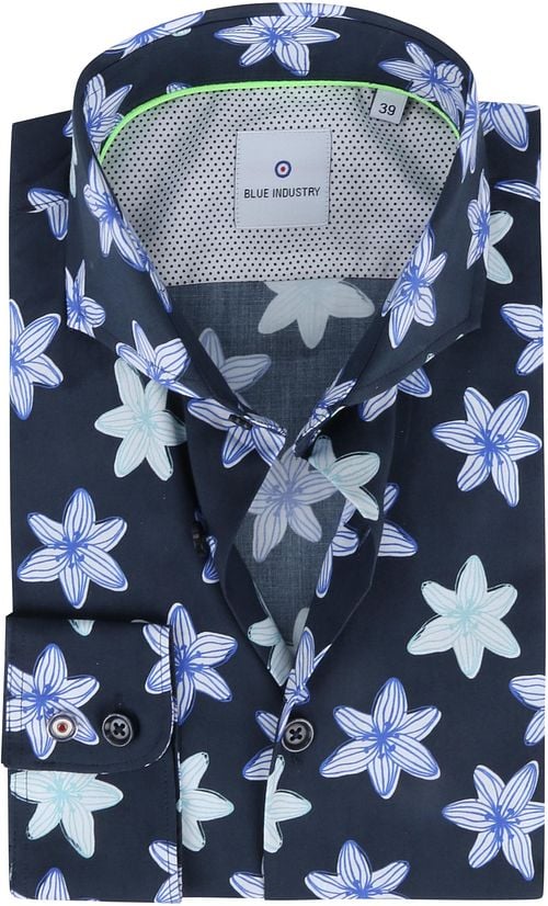 Blue Industry Overhemd Bloemen Donkerblauw Product