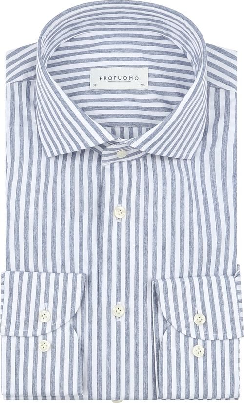 Profuomo Overhemd Streep Blauw Product