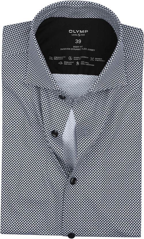 Olymp Level 5 Shirt Body Fit Circles Black Product