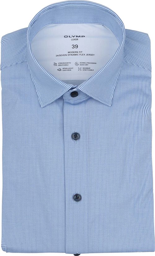 Olymp Luxor Shirt 24/Seven Print Blue Product