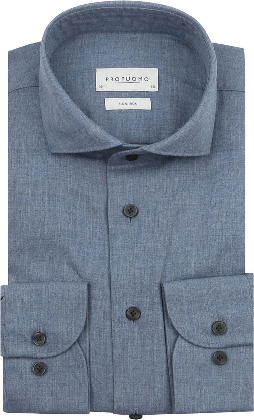 Profuomo Shirt Peached Twill Flanel Blue Product