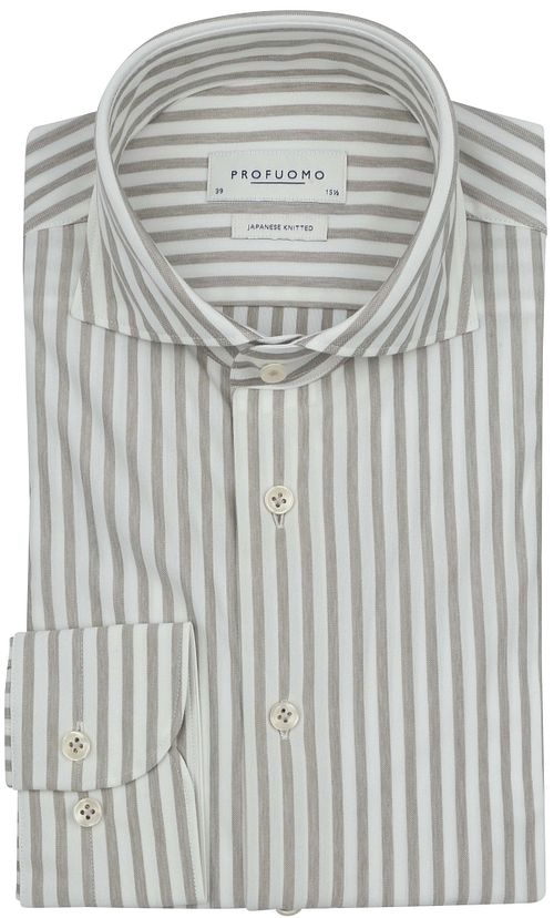 Profuomo Japanese Knitted Hemd Streifen Beige Product