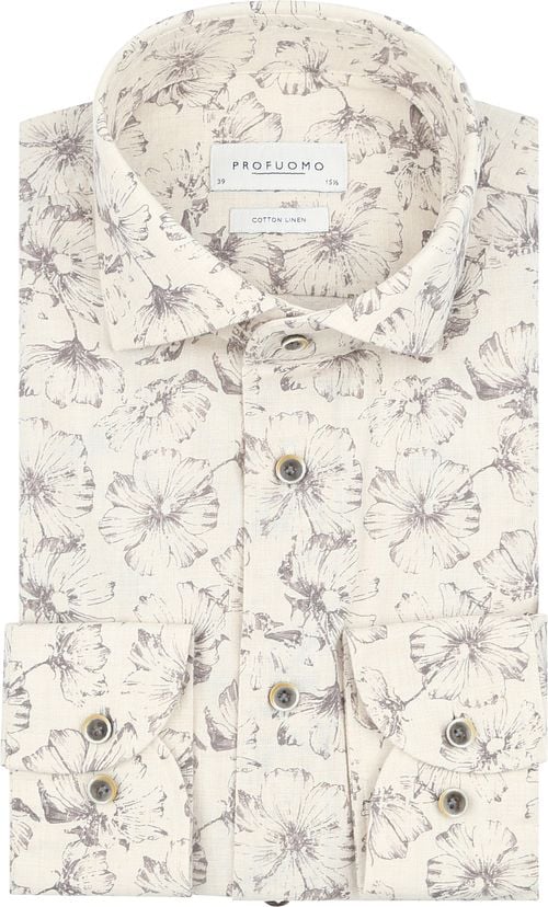 Profuomo Shirt Floral Print Beige Product