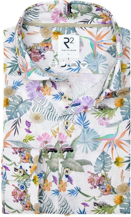 R2 Shirt Linen/Cotton Flower Print Multicolour Product