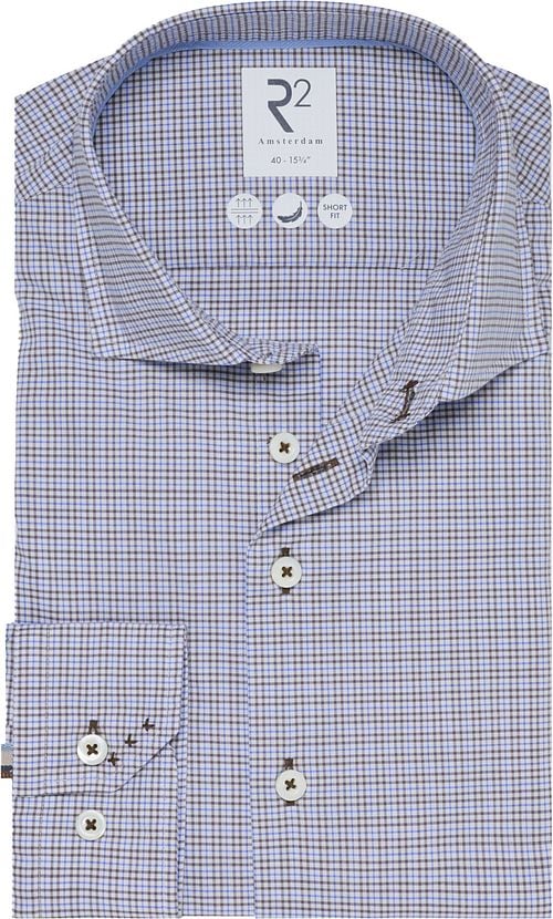 R2 Hemd Classic Karos Blau