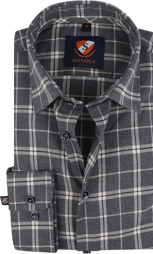 Suitable Shirt Smart Check Grey Product