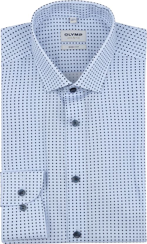 Olymp Level 5 Shirt Stretch Print Light Blue Product
