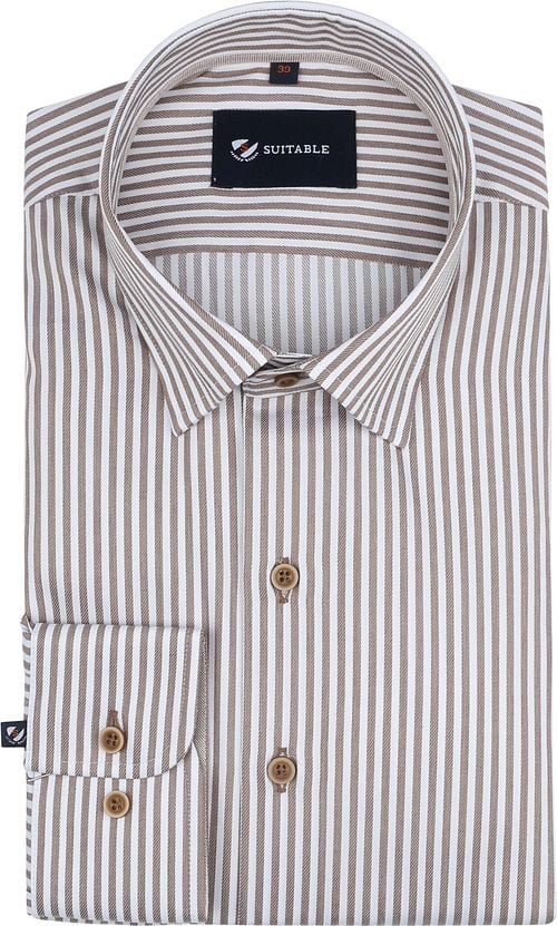 Suitable Overhemd Streep Bruin Product