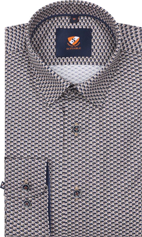 Suitable Shirt Print Brown 267-12 Product