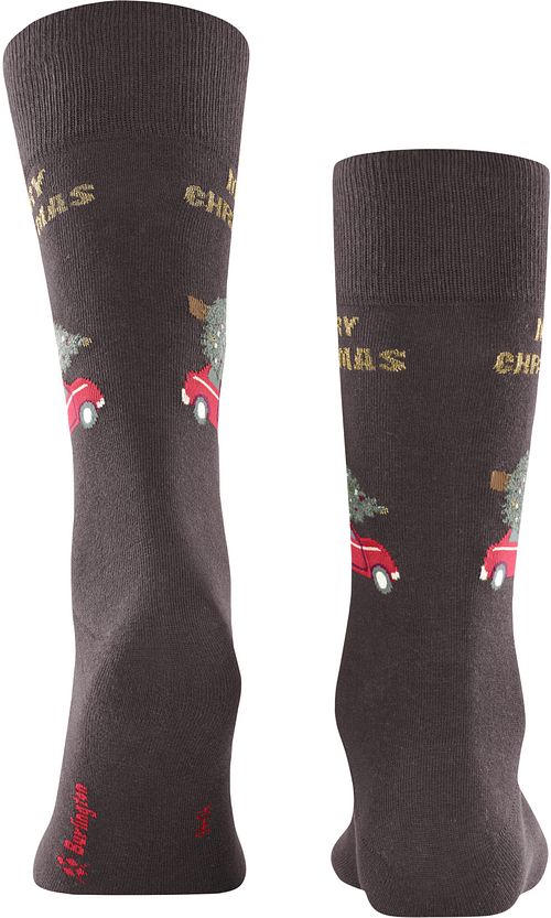 Burlington Socks Merry X-Mas Brown Product / Achterkant