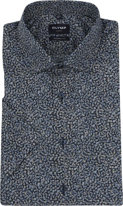 OLYMP Short Sleeve Shirt Luxor Print Navy Product