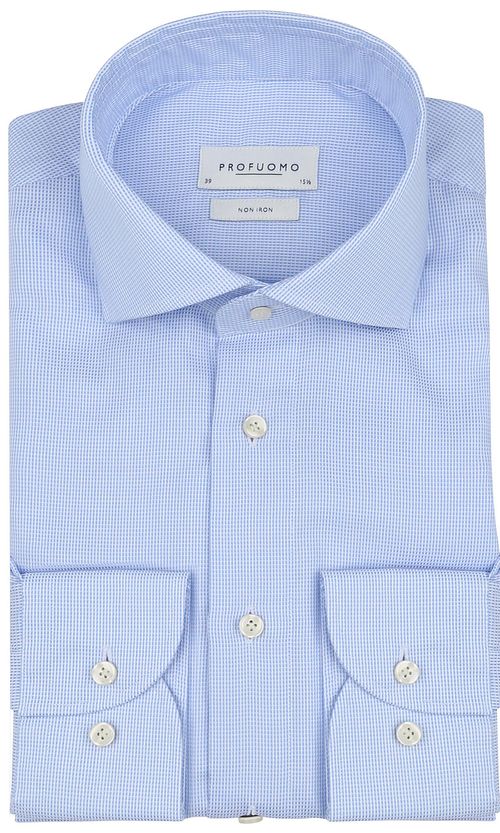 Profuomo Dobby Overhemd Print Lichtblauw Product