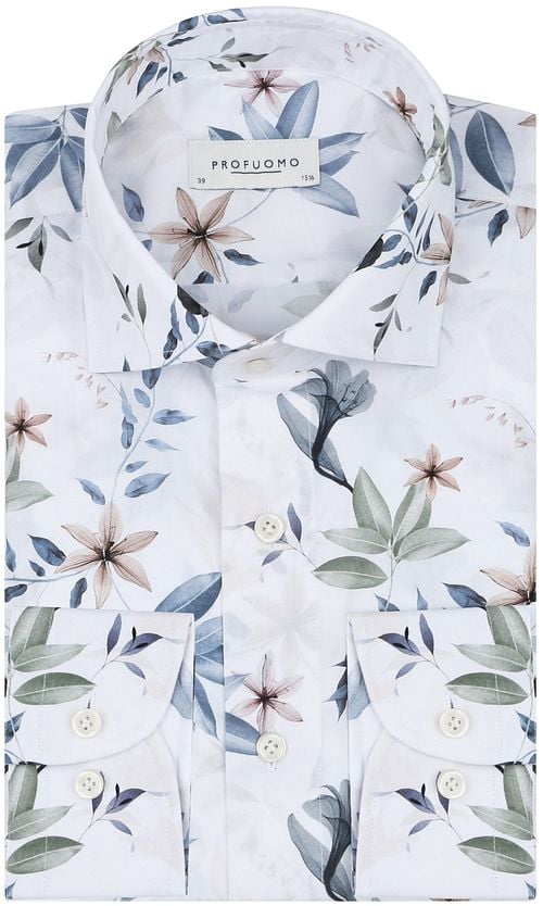 Profuomo Shirt Floral Print White Product