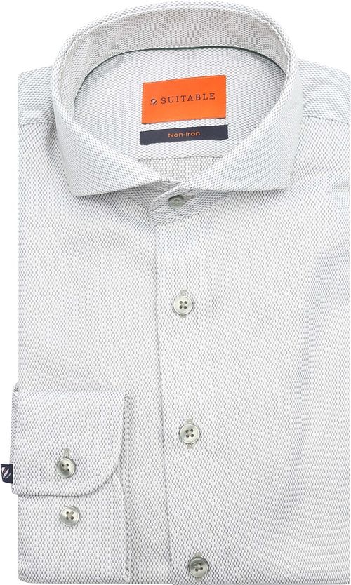 Suitable Hemd Jacquard Luxe Groen