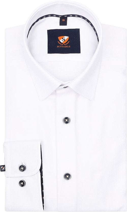 Suitable Slim-Fit Hemd Pique Weiß 267-1 Product
