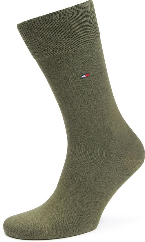 Tommy Hilfiger Chaussettes Classique Lot de 2 paires Vert Noir