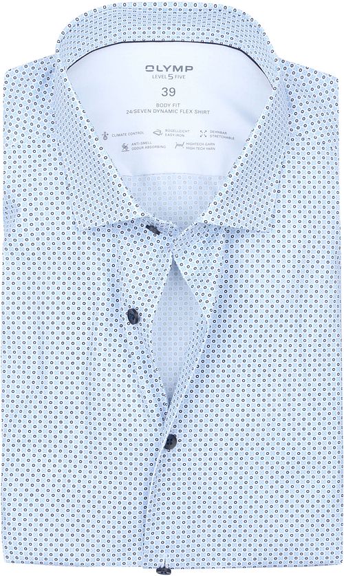 OLYMP Shirt Level 5 24/Seven Print Light Blue Product