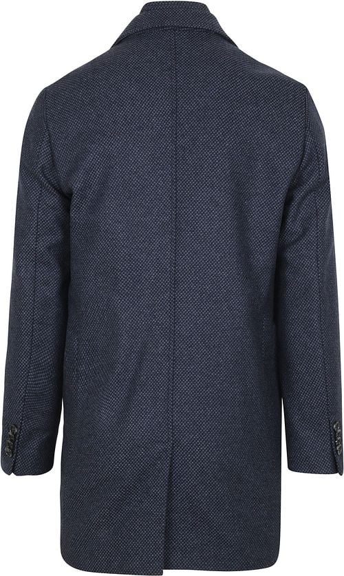 Suitable K150 Coat Wol Blend Ruit Donkerblauw Product / Achterkant