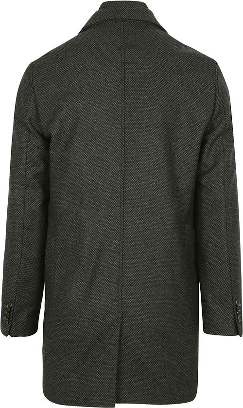 Suitable Manteau K150 Mix Laine à Carreaux Vert foncé Product / Achterkant