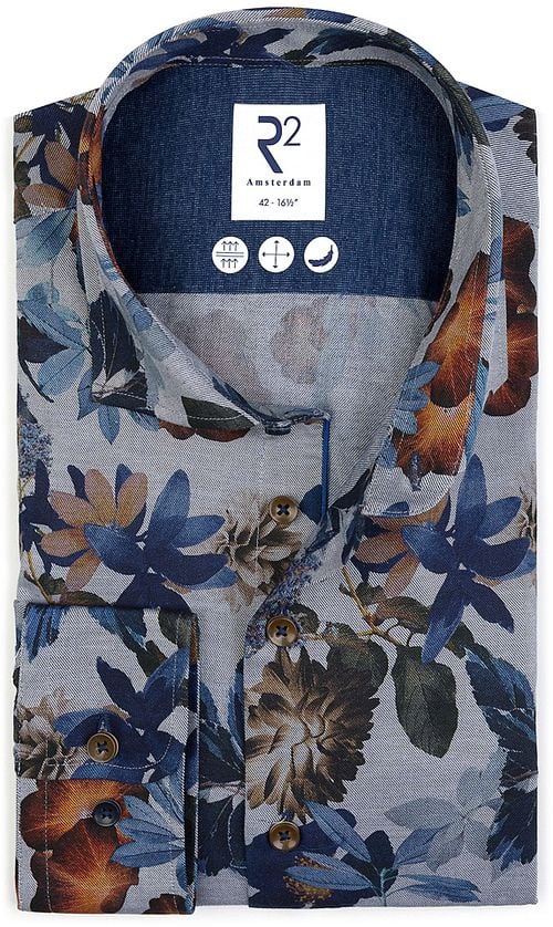 R2 Shirt Flower Flanel Blue Product