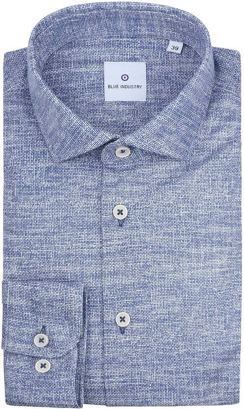 Blue Industry Overhemd Print Blauw Product