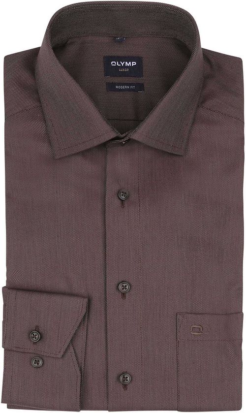 Olymp Luxor Overhemd Bruin Product