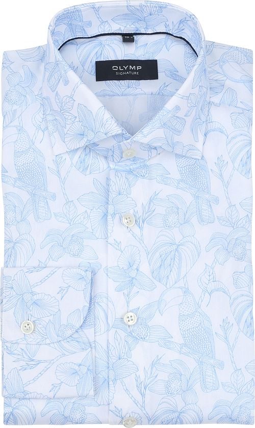 Olymp Signature Twill Shirt Print Light Blue Product