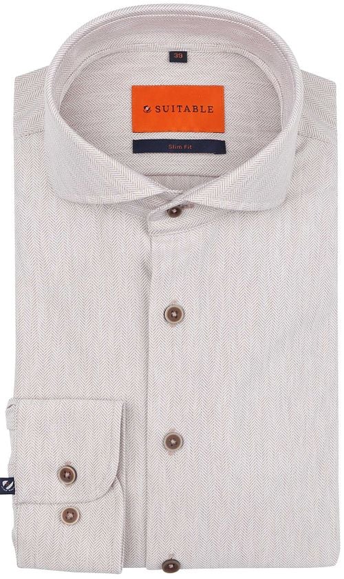 Suitable Herringbone Shirt Sand Product