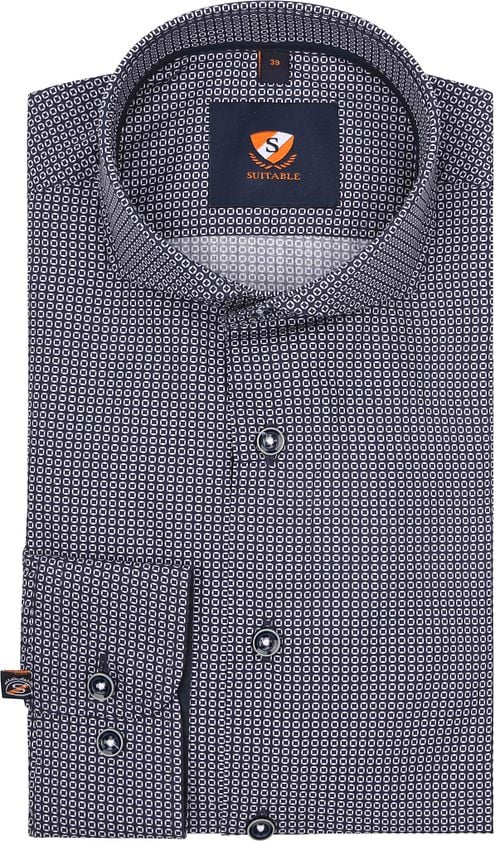 Suitable Hemd Twill Druck Navy Product