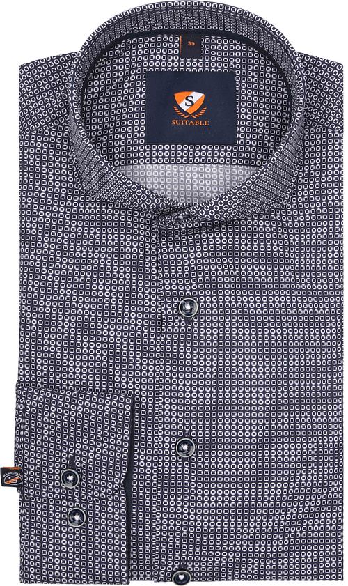 Suitable Shirt Twill Print Navy Product